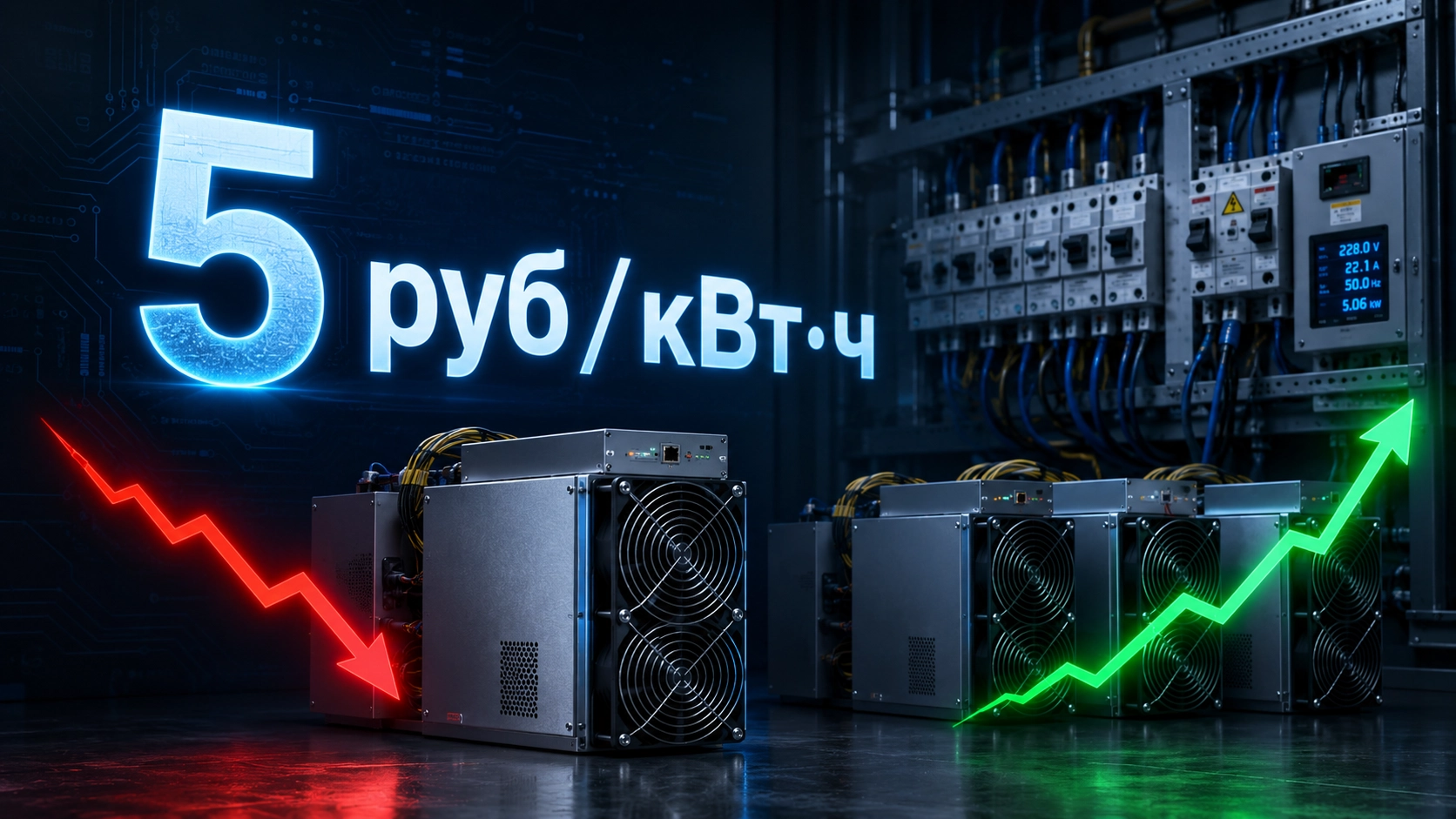 Майнинг при тарифе 5 рублей кВт·ч — расчёт доходности ASIC в 2026