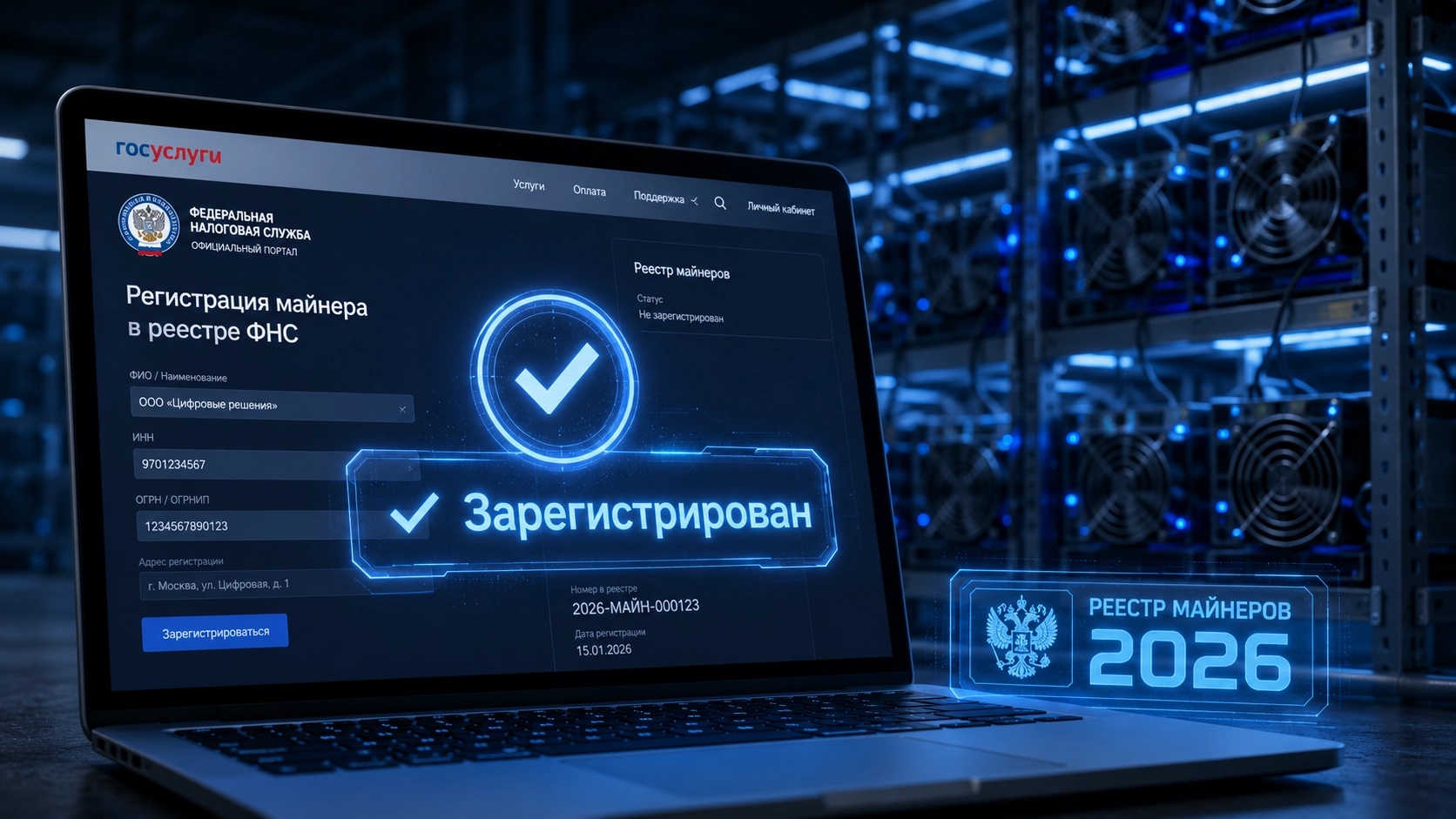 Реестр майнеров ФНС России 2026 — регистрация и требования