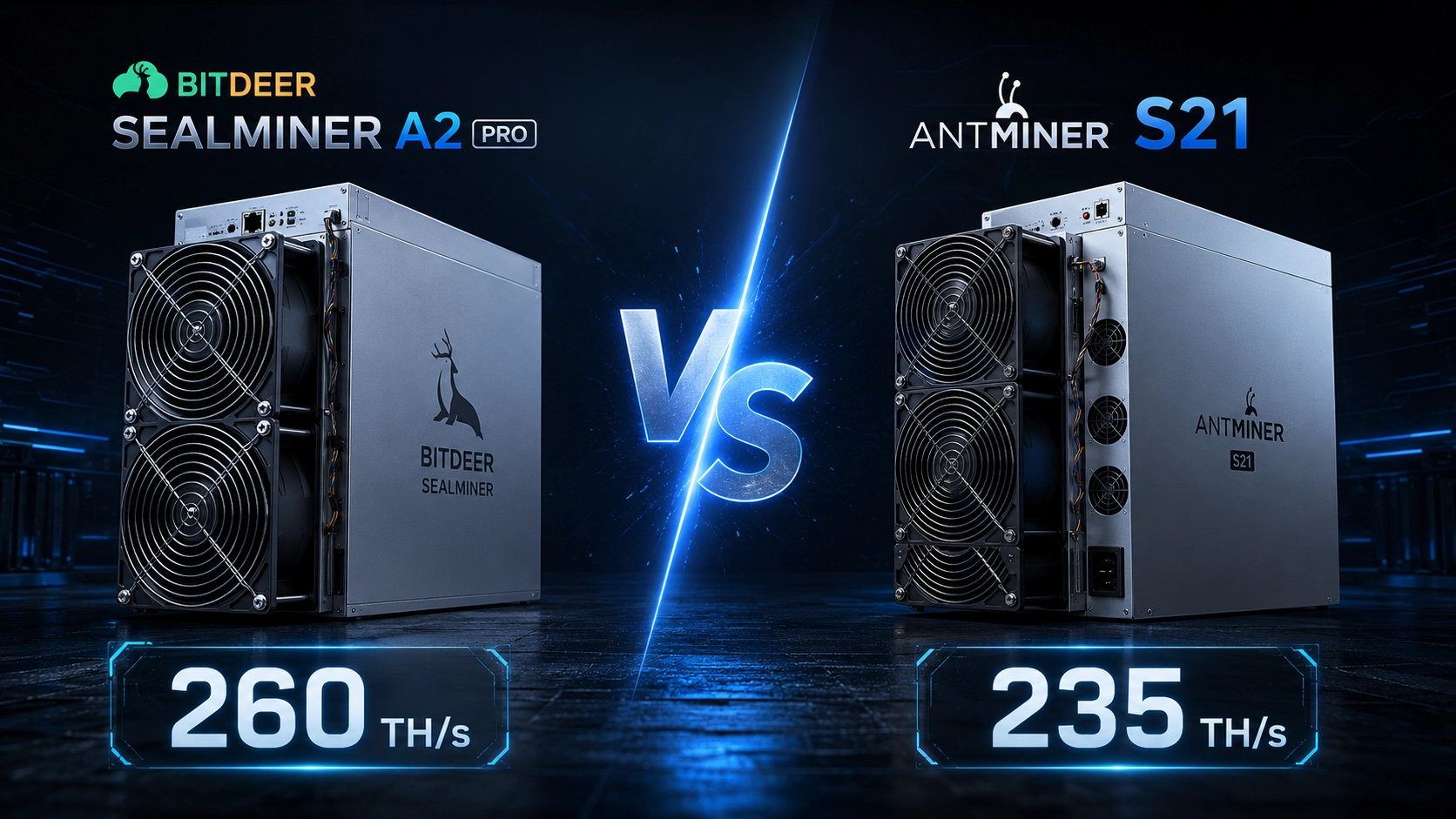 Bitdeer SealMiner A2 Pro против Antminer S21++ — сравнение для хостинга